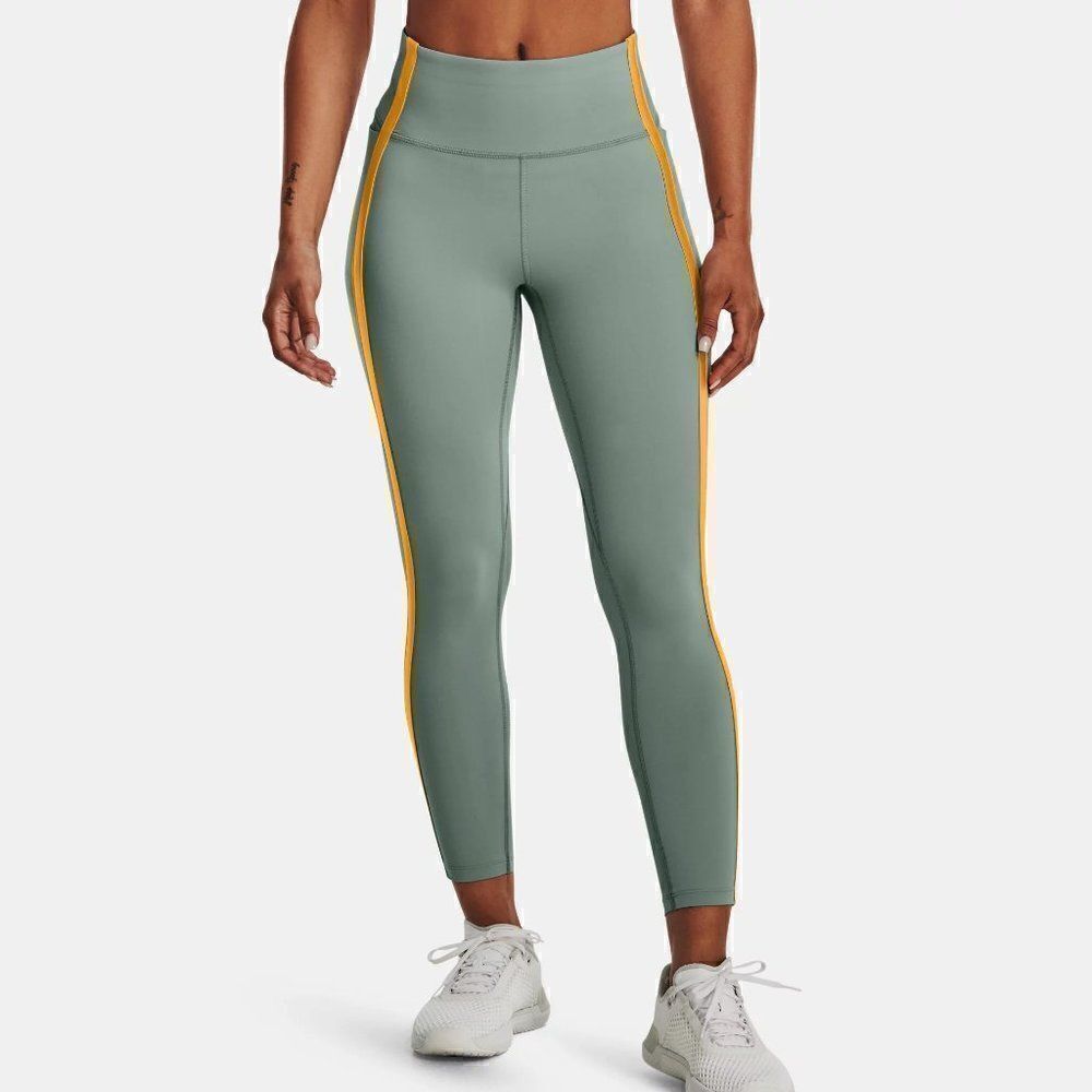 NEW Under Armour UA Meridian Shine Ankle Leggings in Grey Shine